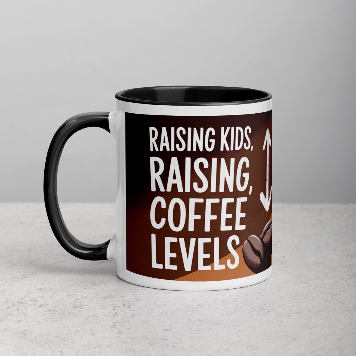 Raising Kids, Raising Coffee Levels Mug - Image 2