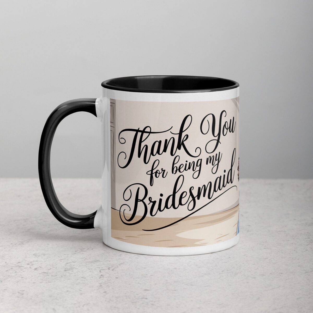 Thank You for Being My Bridesmaid Elegant Coffee Mug - Image 2