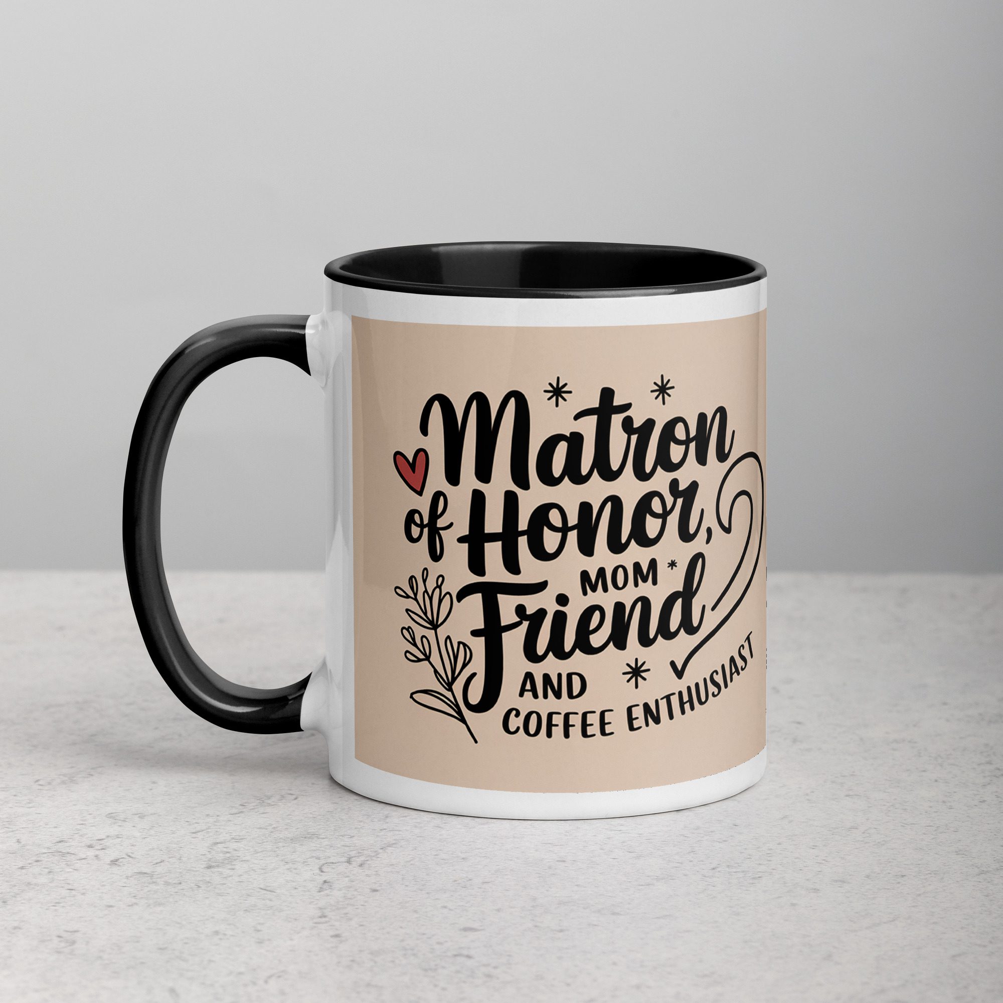 white-ceramic-mug-with-color-inside-black-11-oz-left-673fa8bcd84af.jpg Matron of Honor, Mom Friend, and Coffee Enthusiast - Image 1