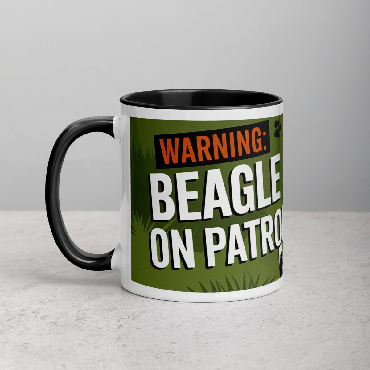 Warning: Beagle on Patrol Coffee Mug - Image 2
