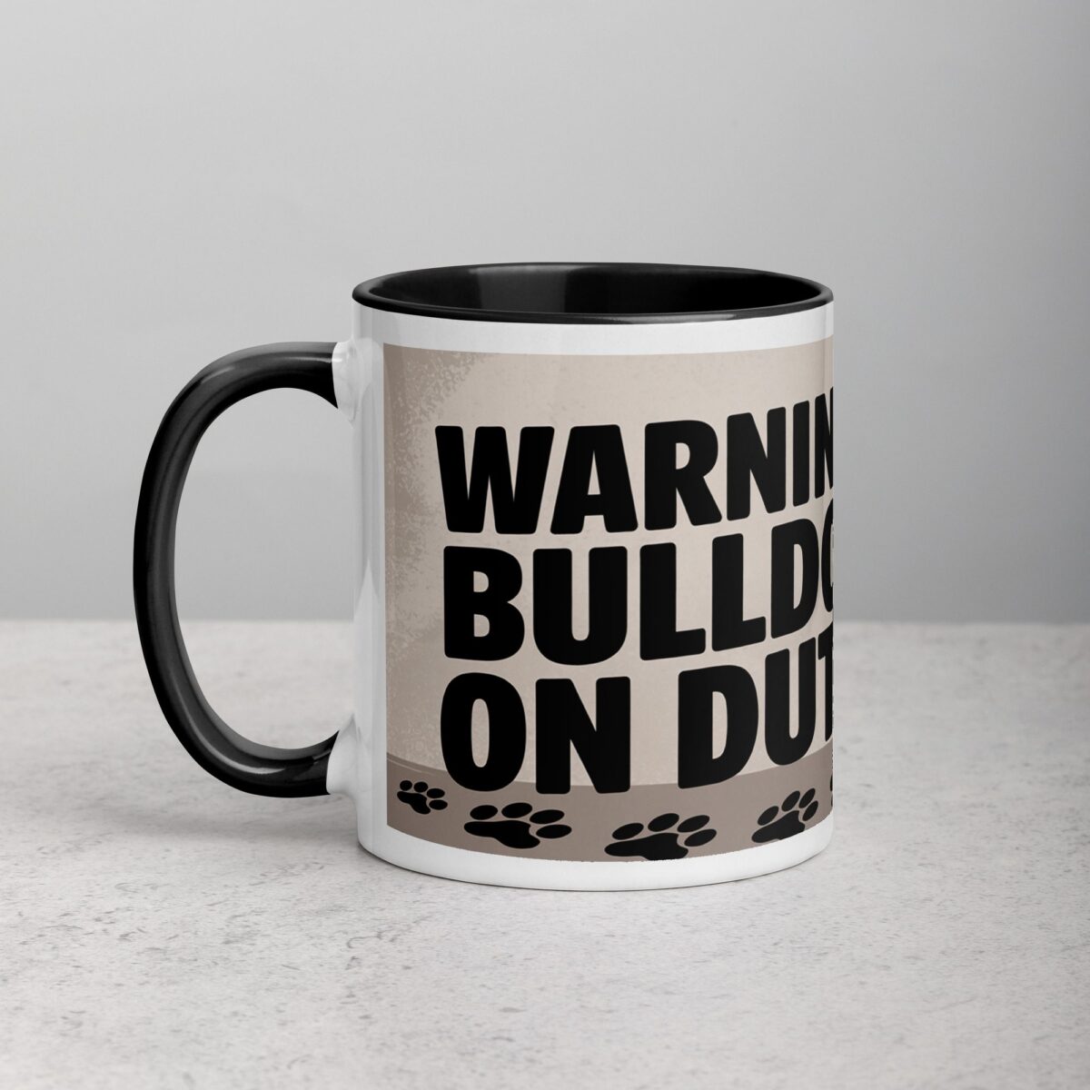 Warning: Bulldog on Duty Coffee Mug - Image 2