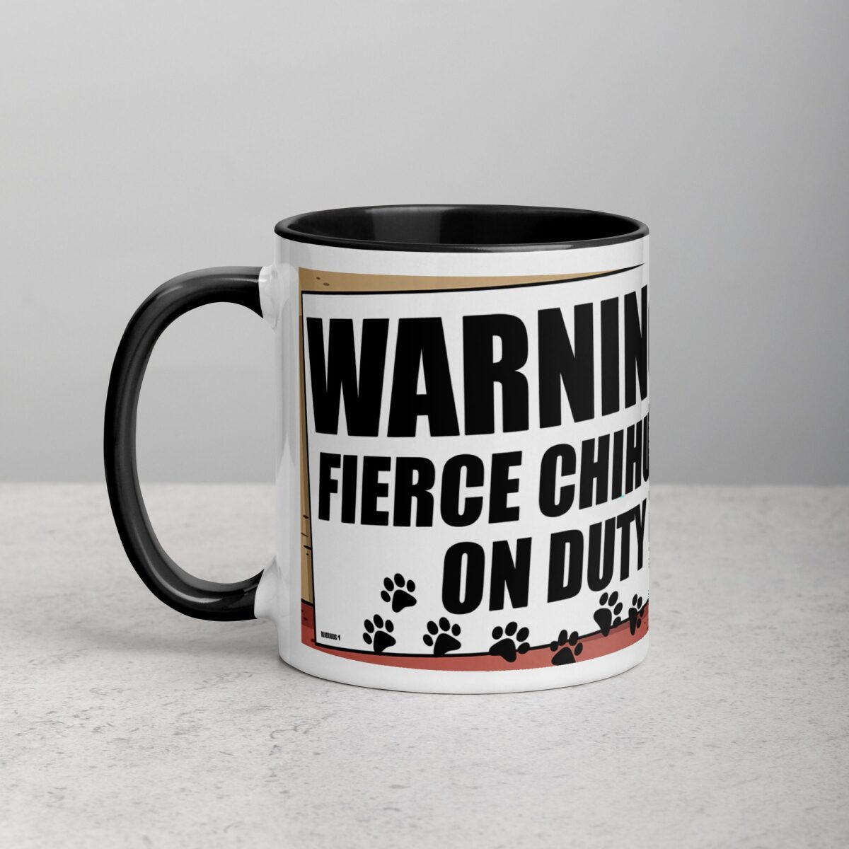Warning: Fierce Chihuahua on Duty Coffee Mug - Image 2