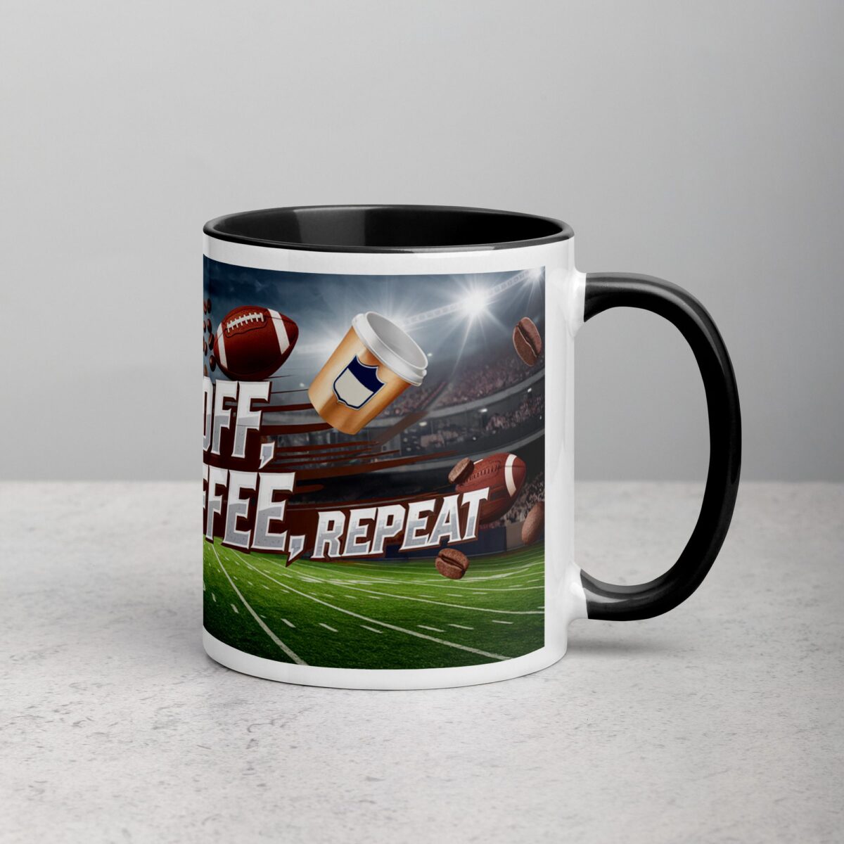 Kickoff, Coffee, Repeat Football Mug - Image 3