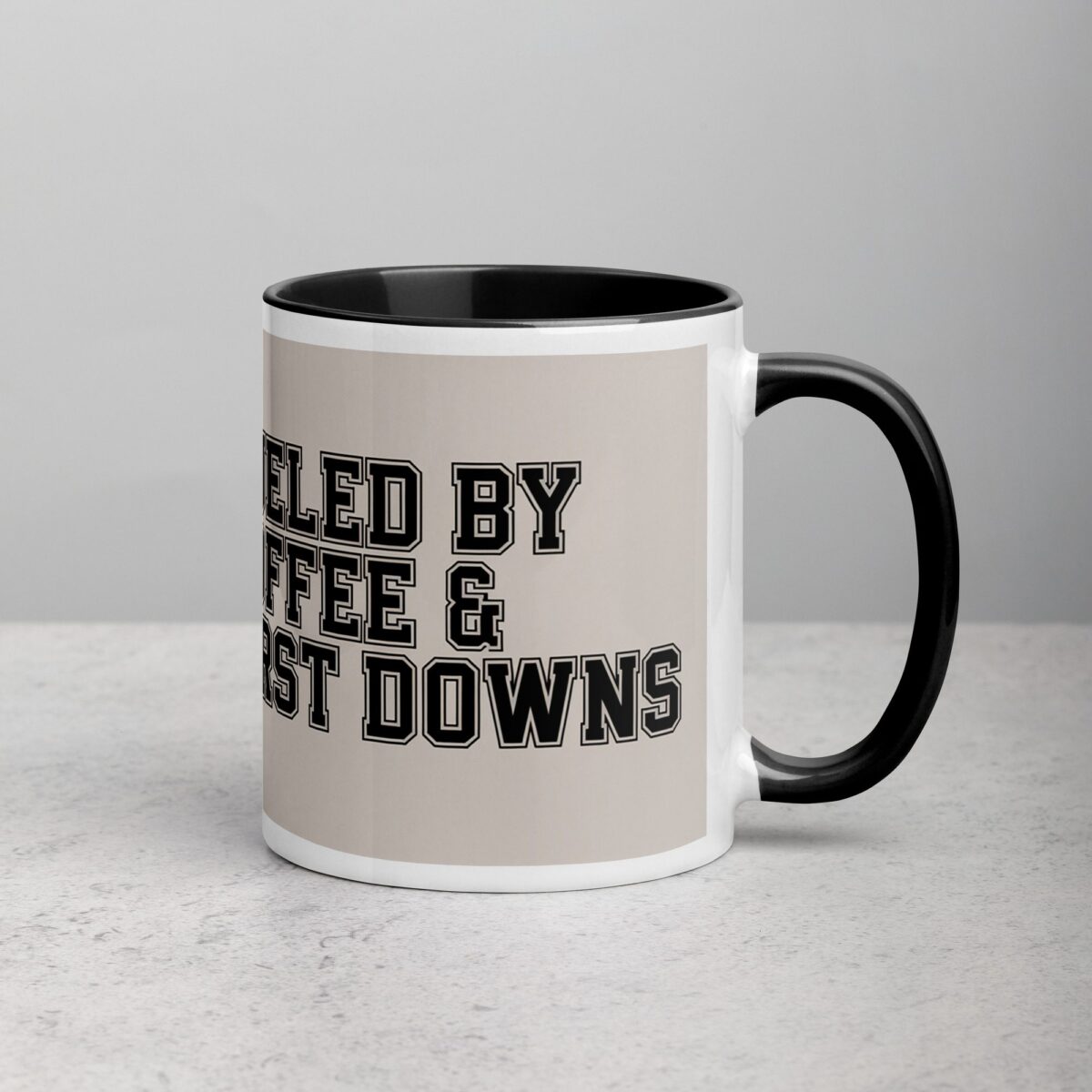 Fueled by Coffee & First Downs Football Mug - Image 3