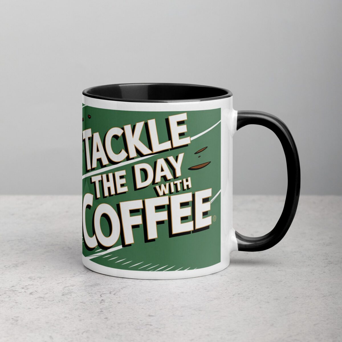 Tackle the Day with Coffee Football Mug - Image 3