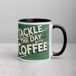 Tackle the Day with Coffee Football Mug - Image 3