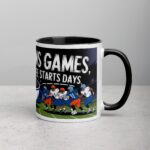 Defense Wins Games, Coffee Starts Days Football Mug - Image 3