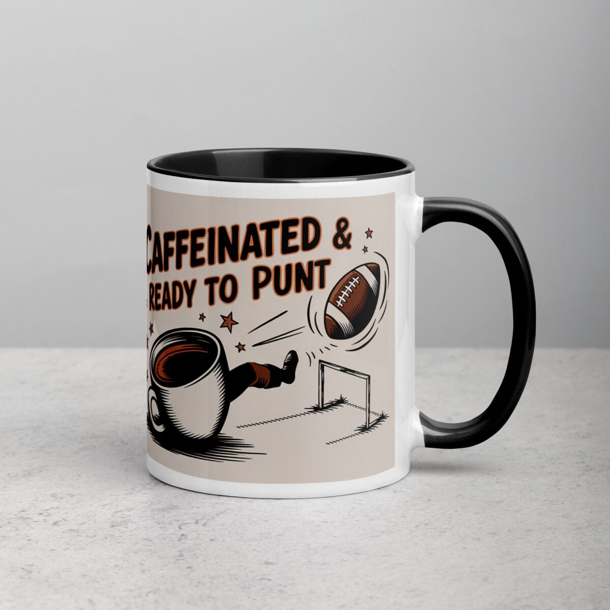 Caffeinated & Ready to Punt Football Mug - Image 3