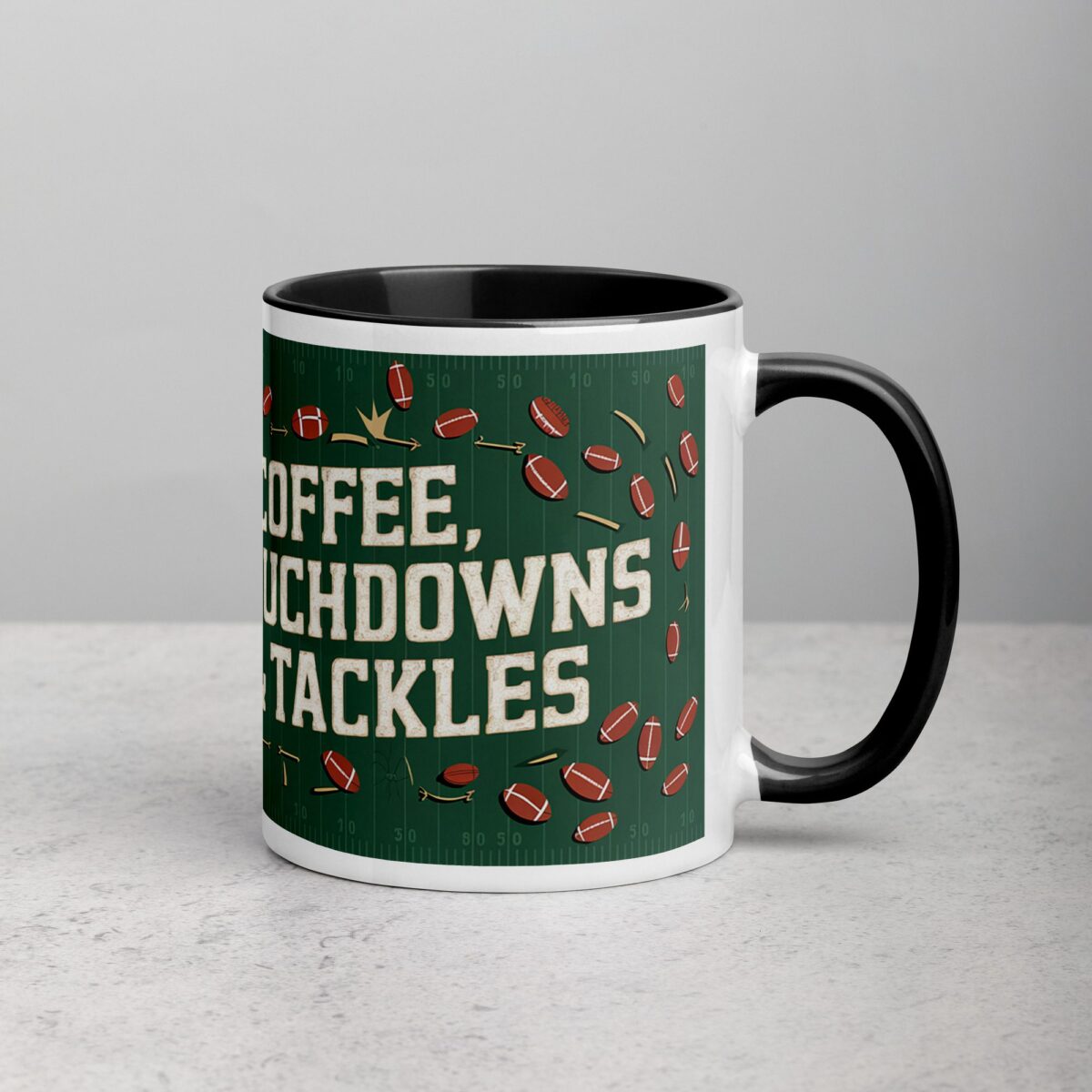 Coffee, Touchdowns & Tackles Football Mug - Image 3