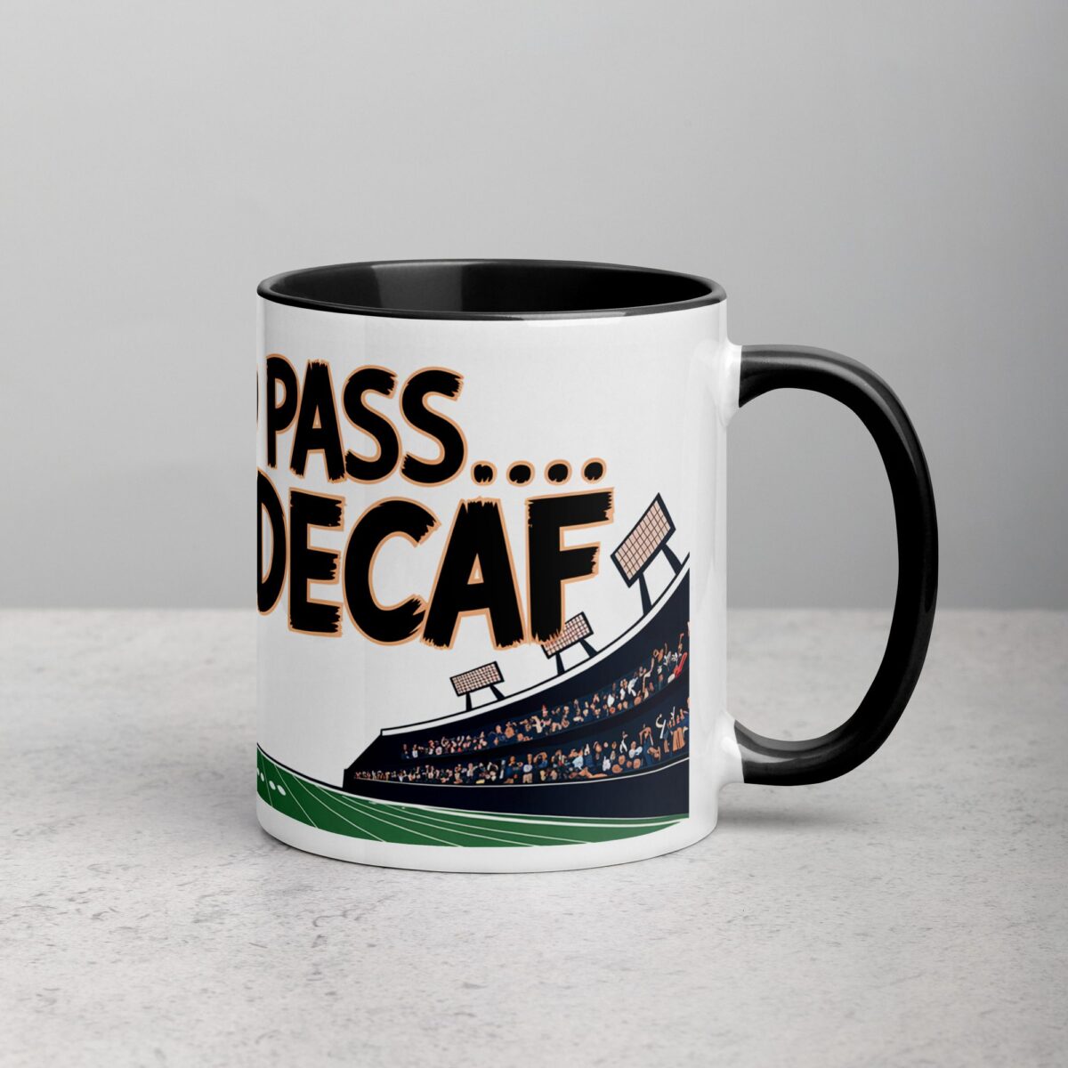 Ready to Pass… on Decaf Football Coffee Mug - Image 3