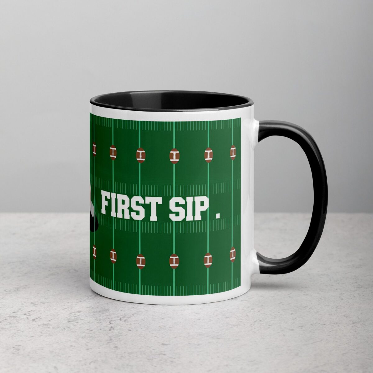 First Down, First Sip Football Coffee Mug - Image 3