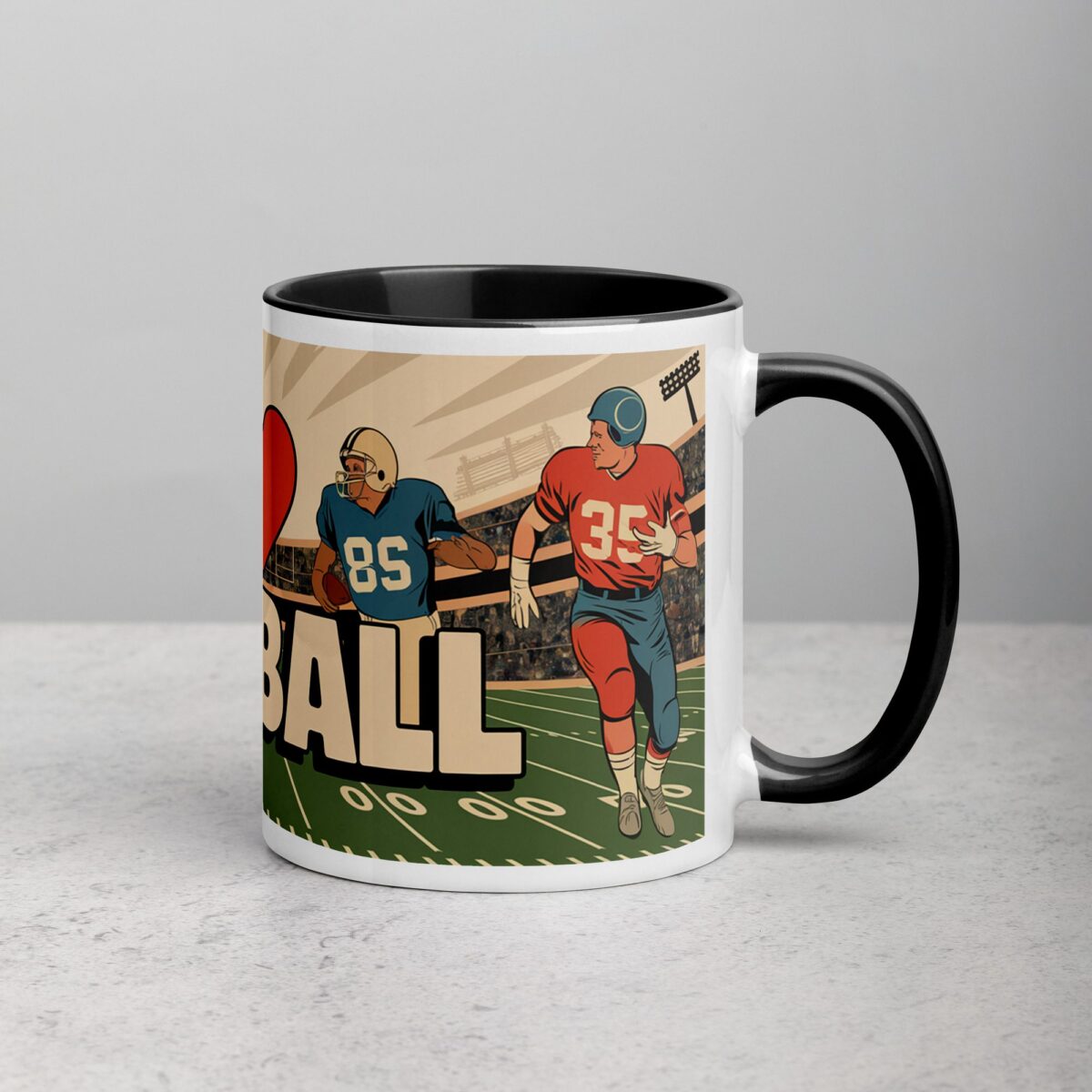 I Love Football Retro Coffee Mug & Tea Cup - Image 3
