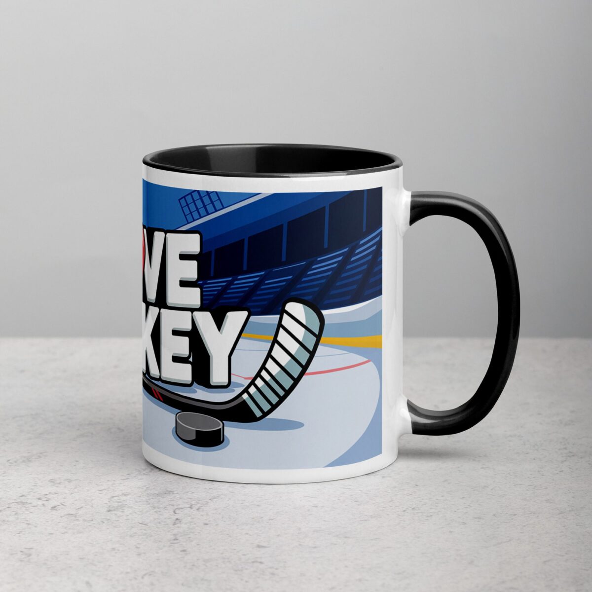 I Love Hockey Fun Hockey Coffee Cup - Image 3