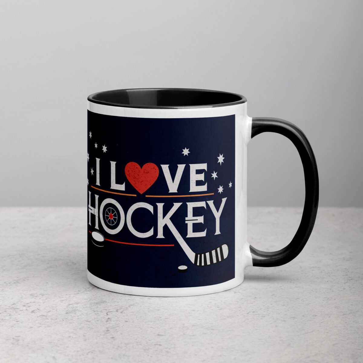 I Love Hockey Sophisticated Hockey Coffee Cup - Image 3