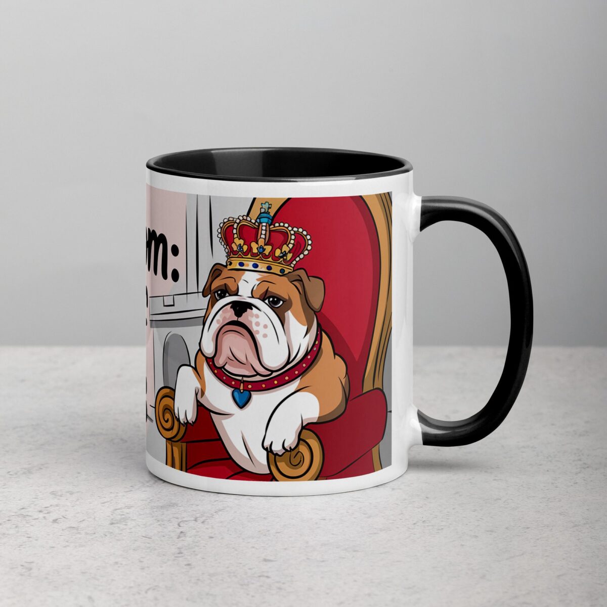 Bulldog Mom: Queen of Snuggles Coffee Mug - Image 3