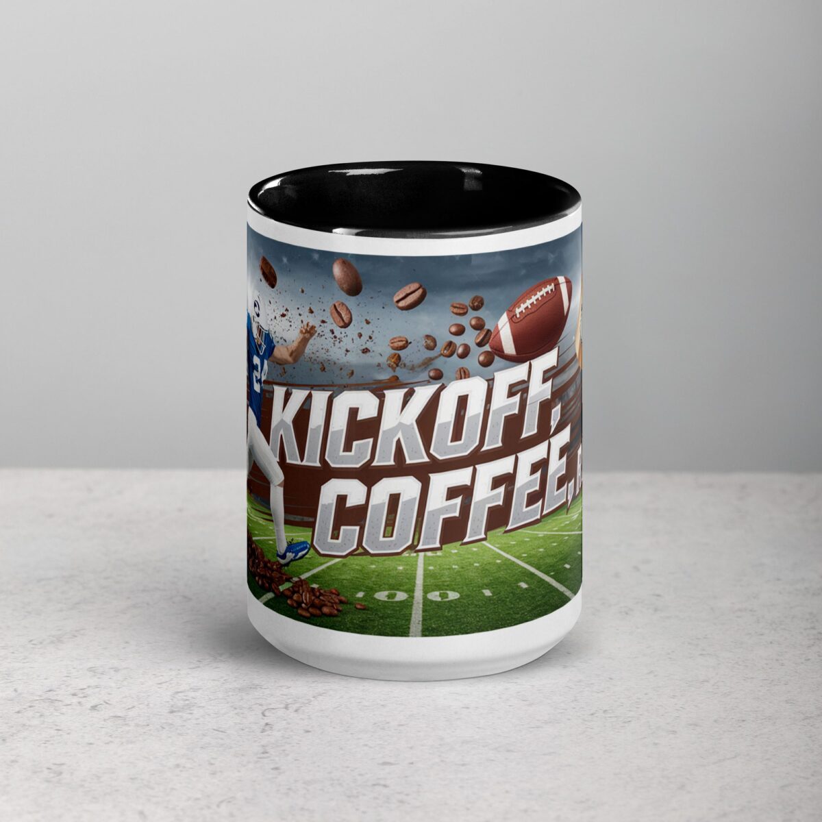 Kickoff, Coffee, Repeat Football Mug - Image 4