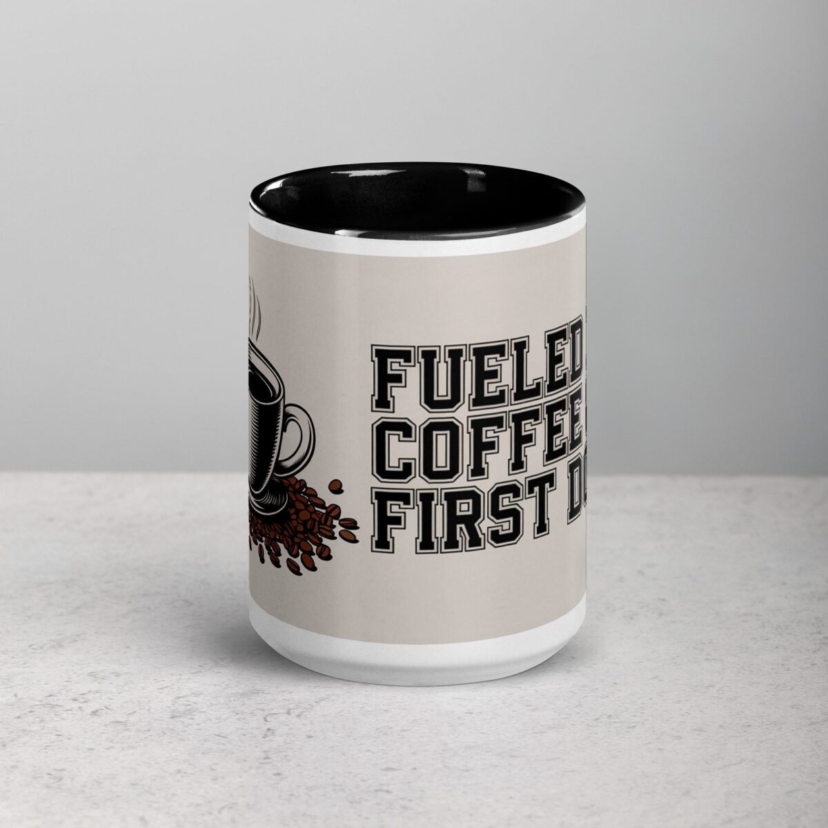 Fueled by Coffee & First Downs Football Mug - Image 4
