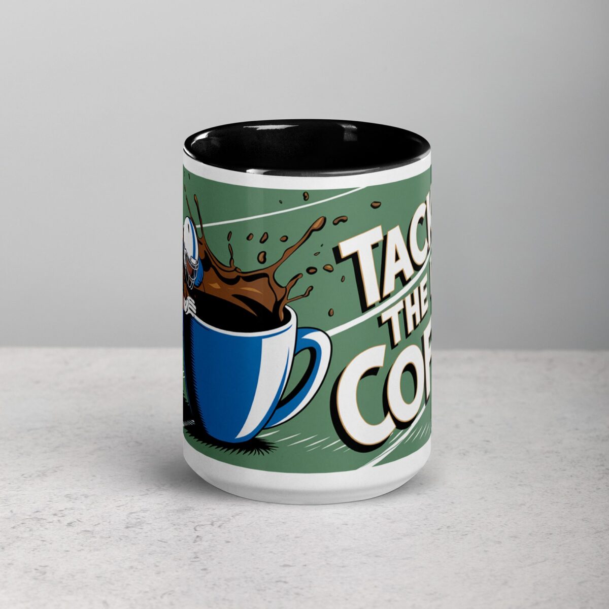 Tackle the Day with Coffee Football Mug - Image 4