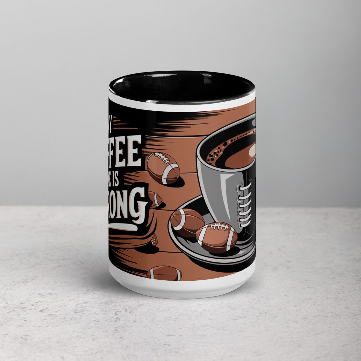 My Coffee Game is Strong Football Mug - Image 4