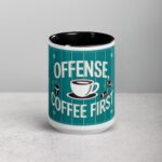 Offense, Defense, Coffee First Football Mug - Image 4