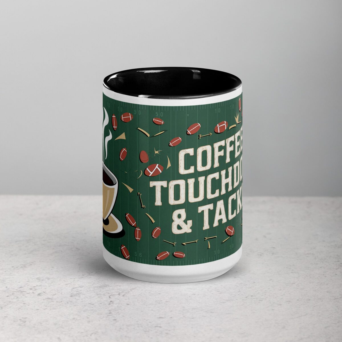 Coffee, Touchdowns & Tackles Football Mug - Image 4