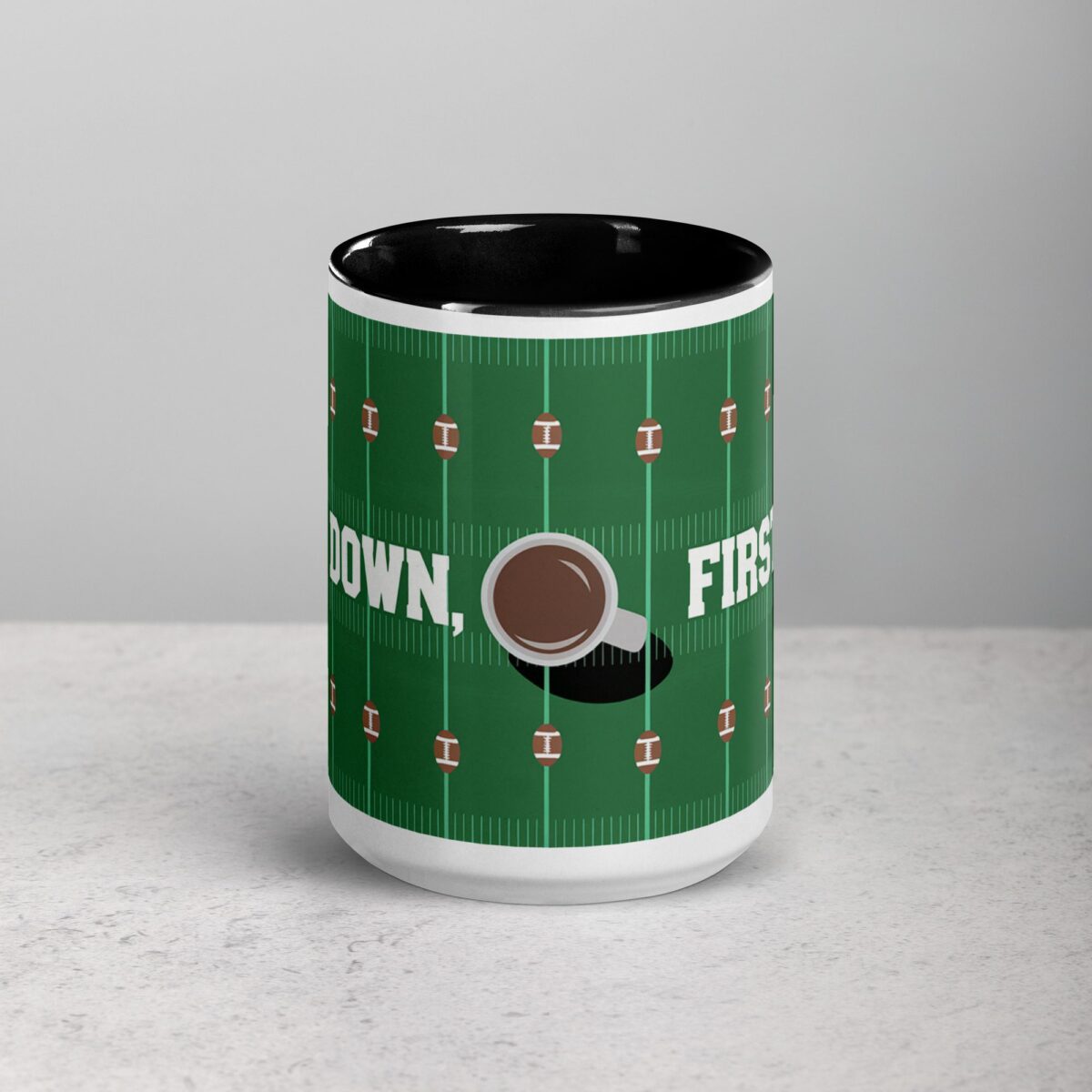 First Down, First Sip Football Coffee Mug - Image 4