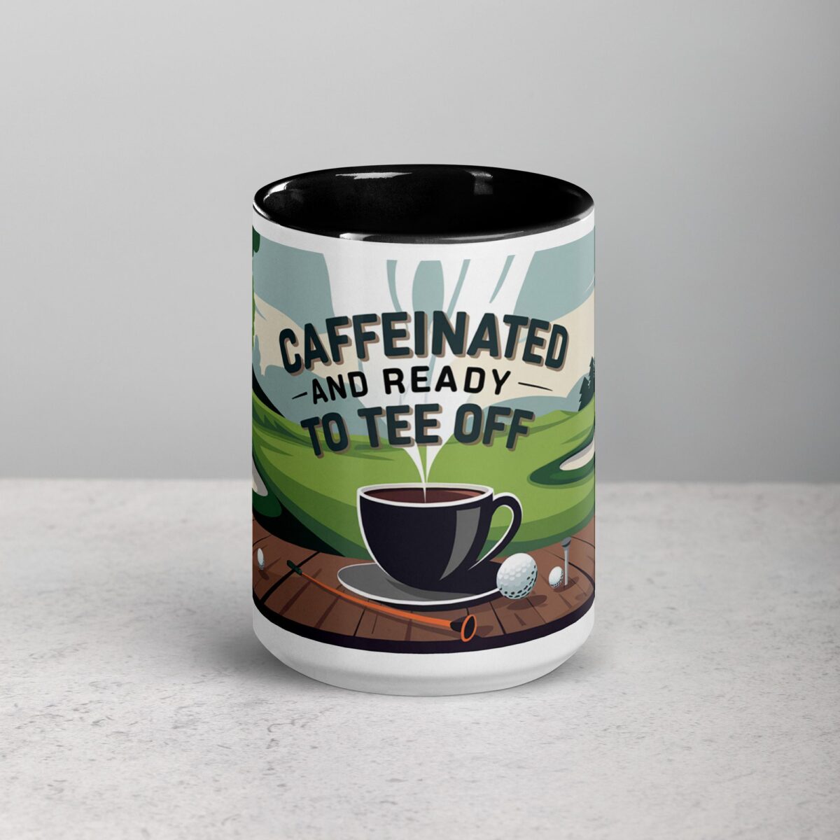 Caffeinated and Ready to Tee Off Golf Mug - Image 4