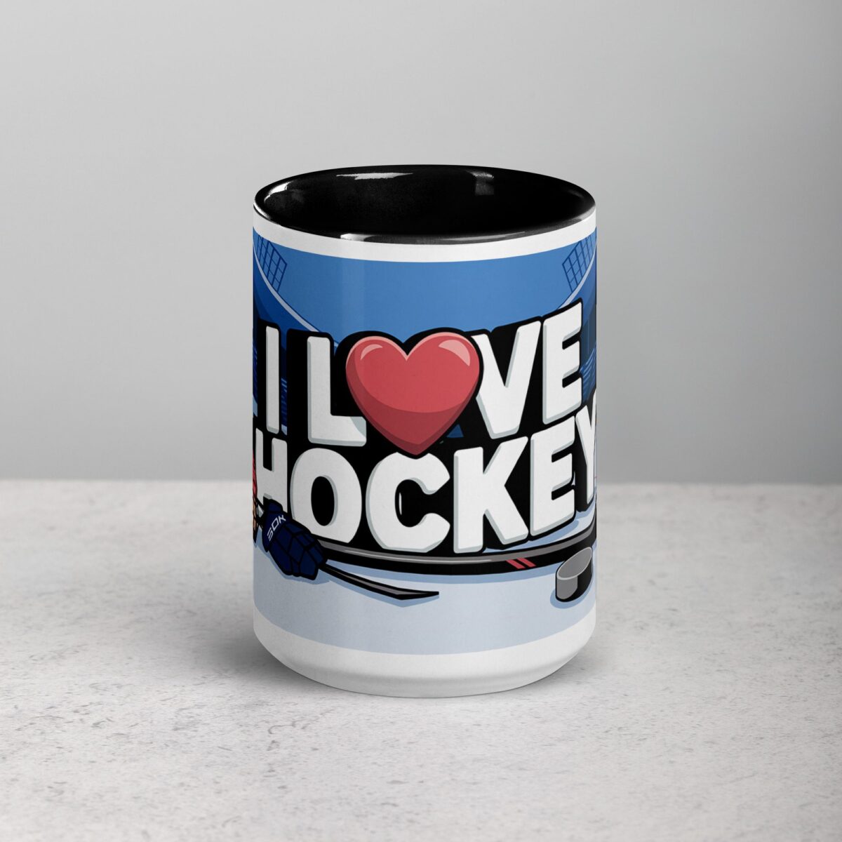 I Love Hockey Fun Hockey Coffee Cup - Image 4