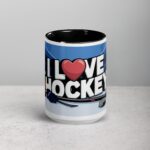 I Love Hockey Fun Hockey Coffee Cup - Image 4