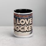 I Love Hockey Retro Hockey Coffee Cup - Image 4