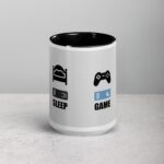 Eat, Sleep, Game, Repeat Gamer Coffee Mug - Image 4