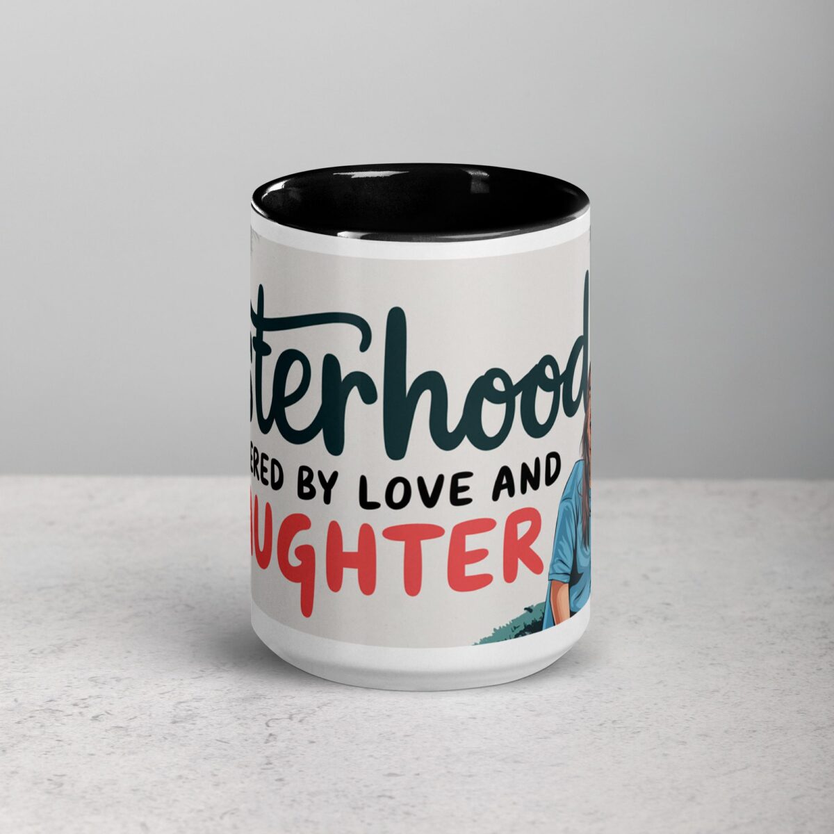 Sisterhood: Powered by Love and Laughter Coffee Mug - Image 4