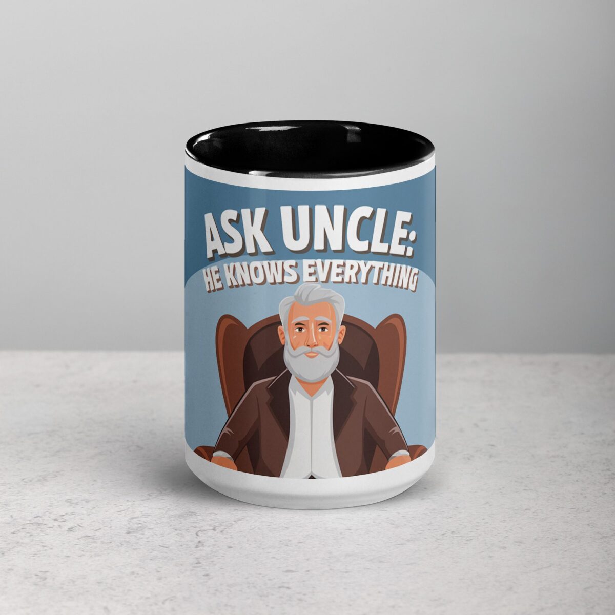 Ask Uncle: He Knows Everything Coffee Mug - Image 4