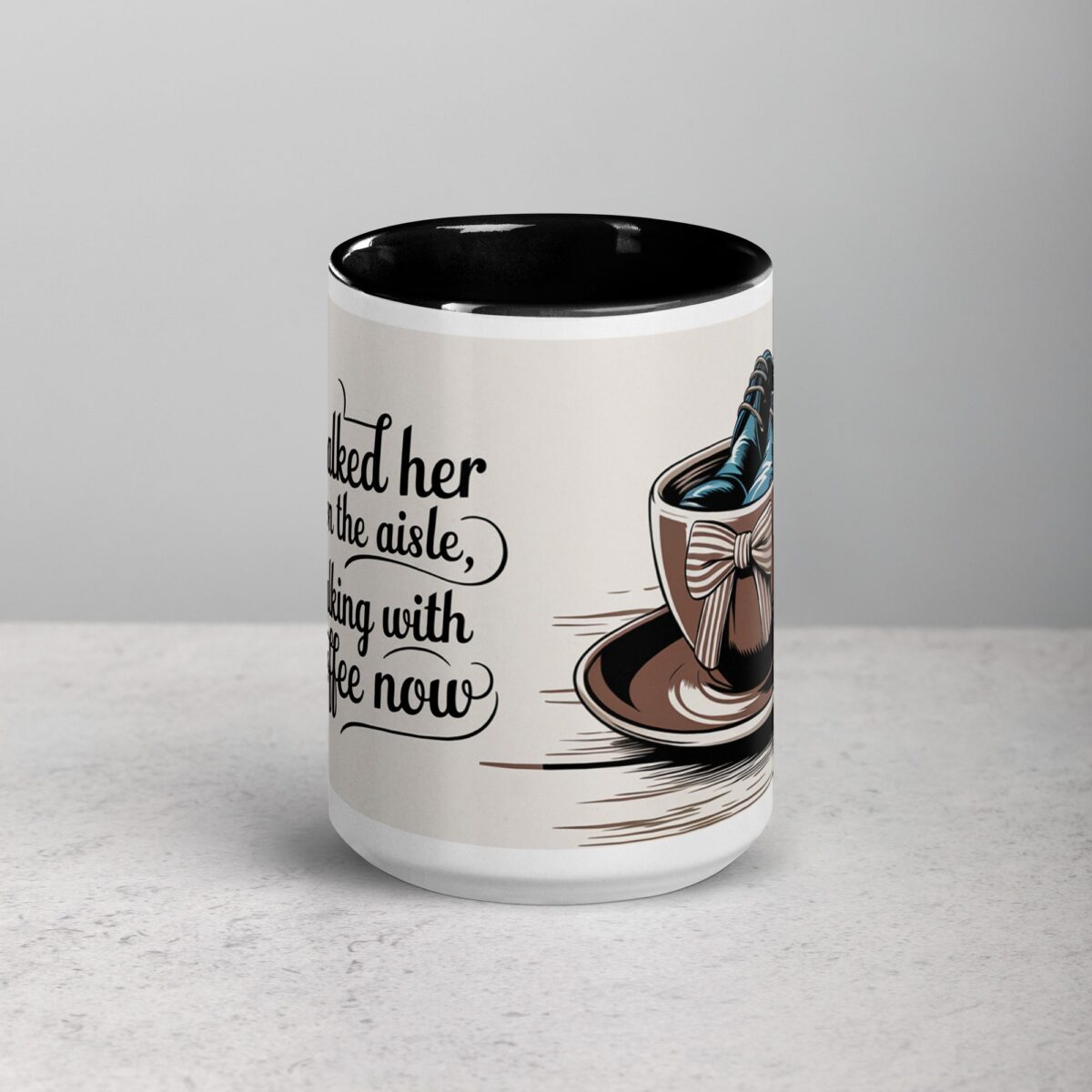 Walked Her Down the Aisle, Walking with Coffee Now Mug - Image 4