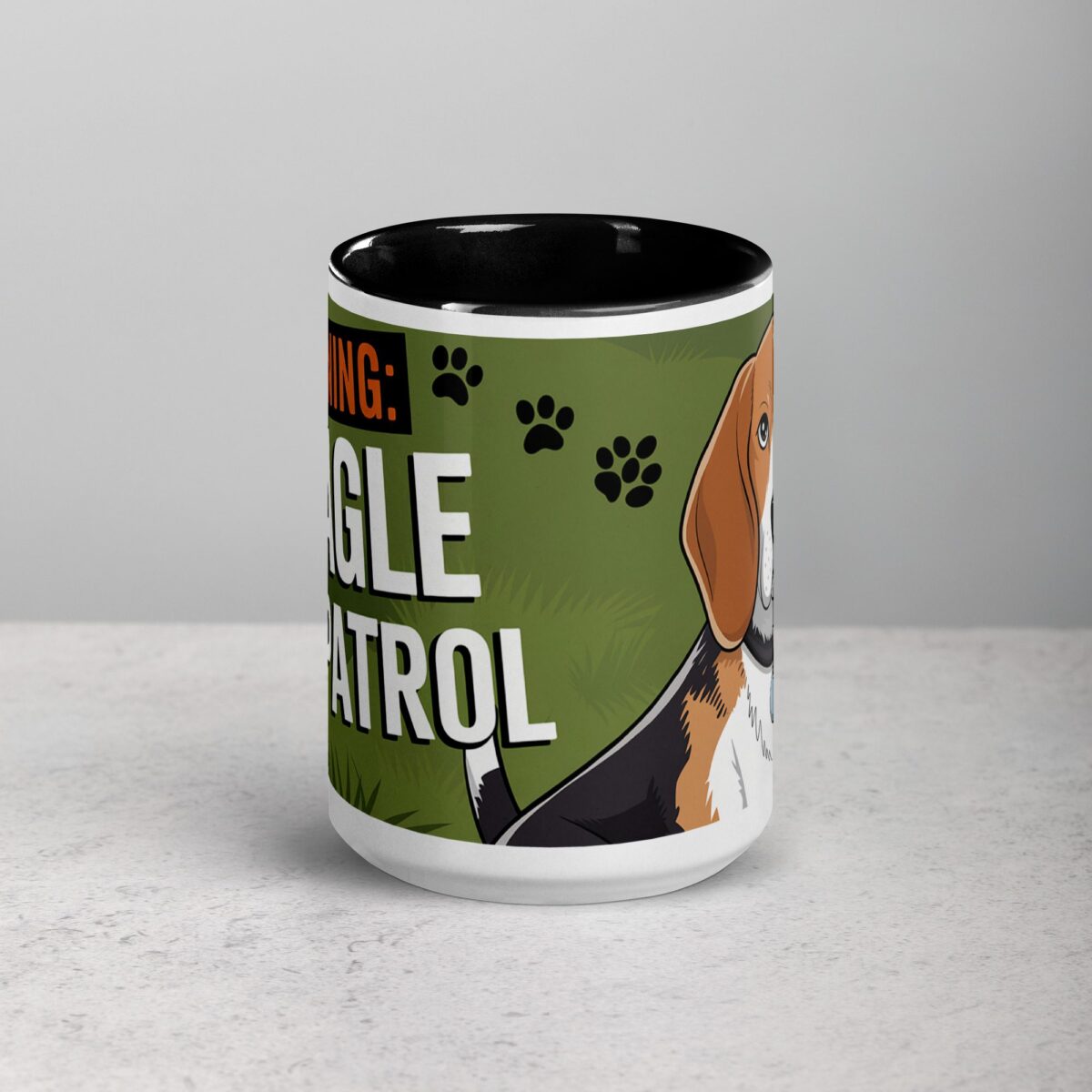Warning: Beagle on Patrol Coffee Mug - Image 4