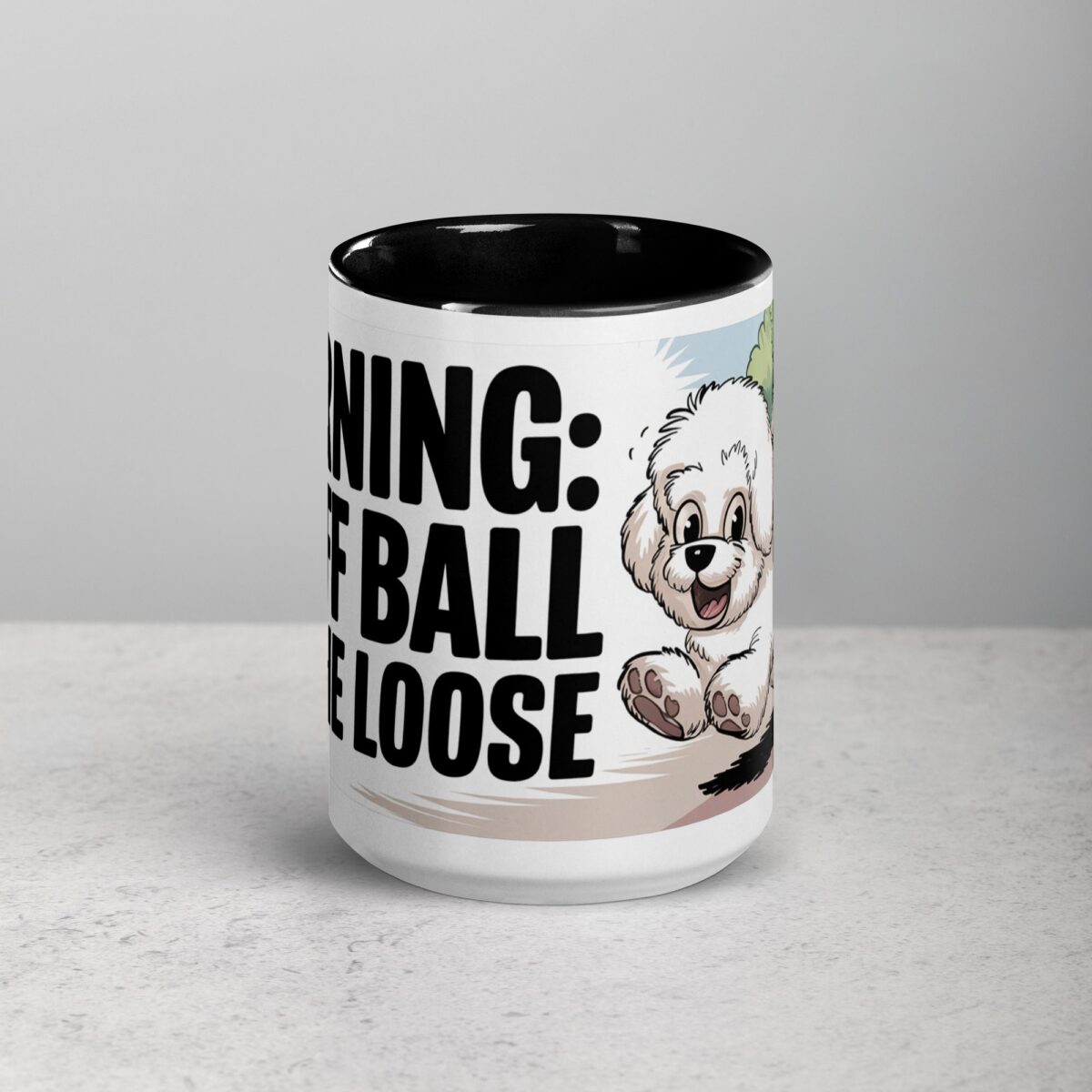 Warning: Fluff Ball on the Loose Coffee Mug - Image 4