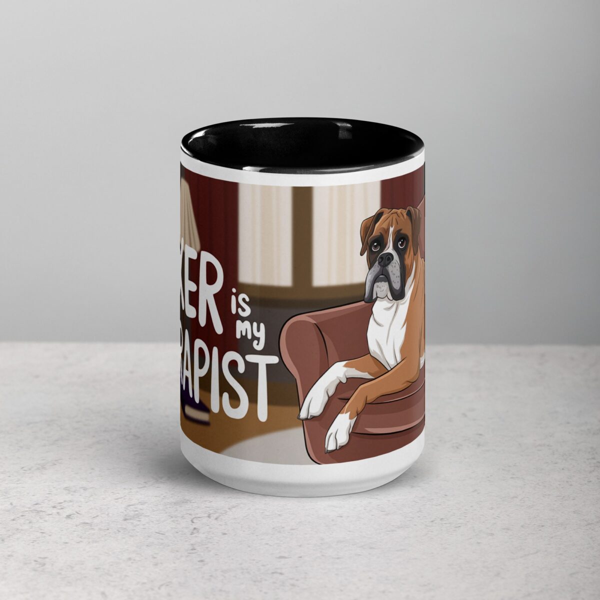 My Boxer Is My Therapist Coffee Mug - Image 4