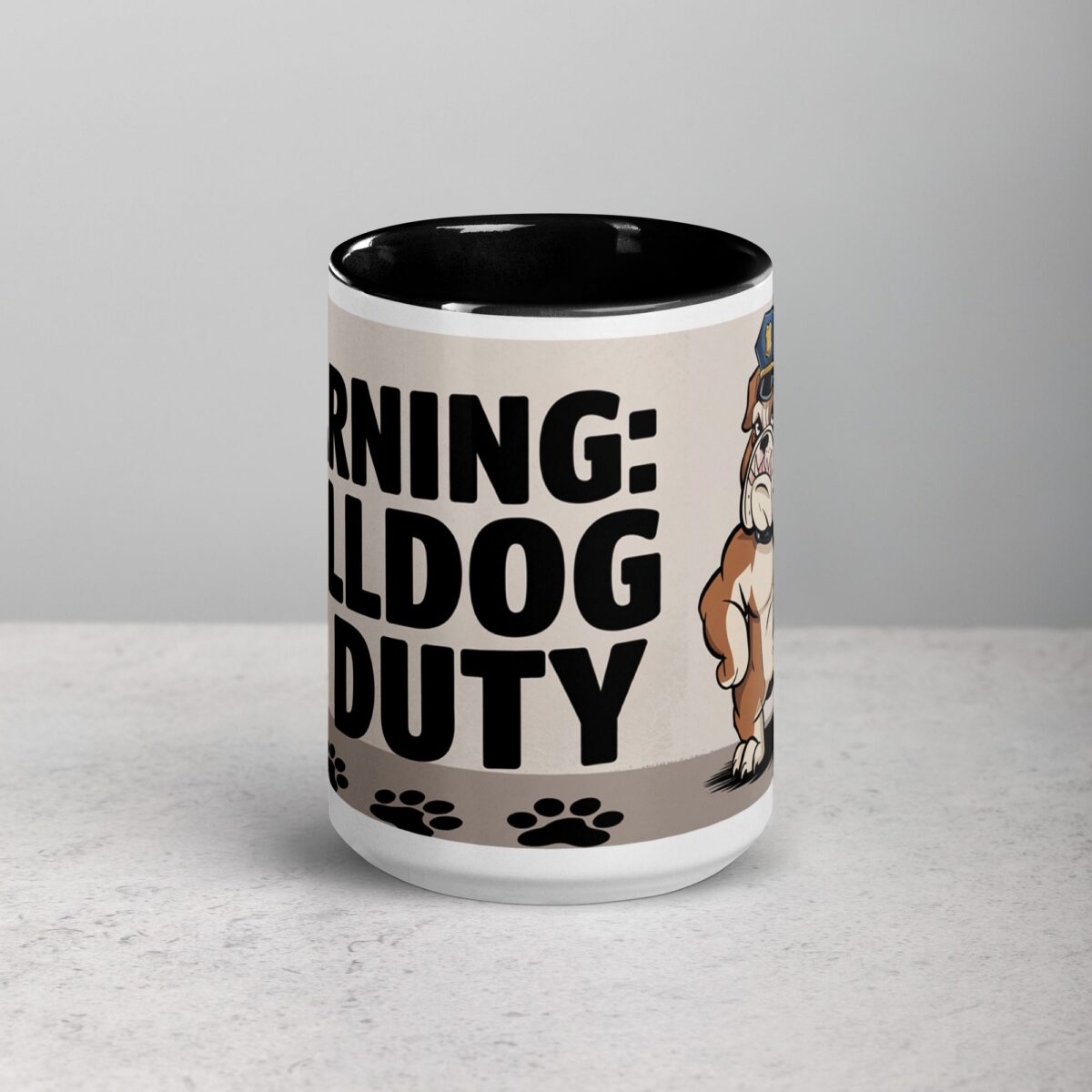 Warning: Bulldog on Duty Coffee Mug - Image 4