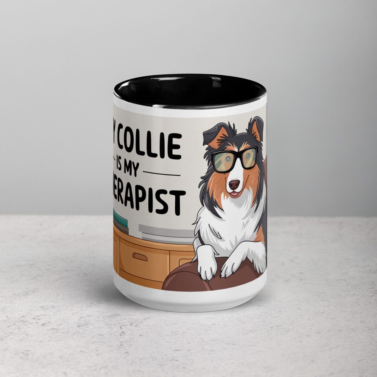 My Collie Is My Therapist Coffee Mug - Image 4