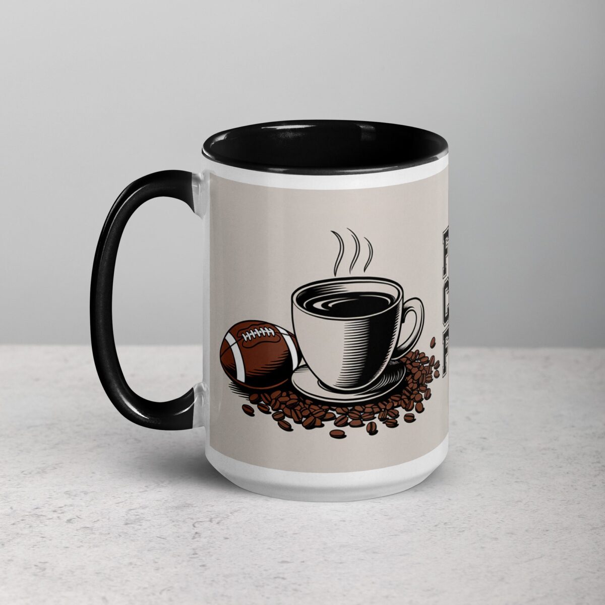 Fueled by Coffee & First Downs Football Mug - Image 5