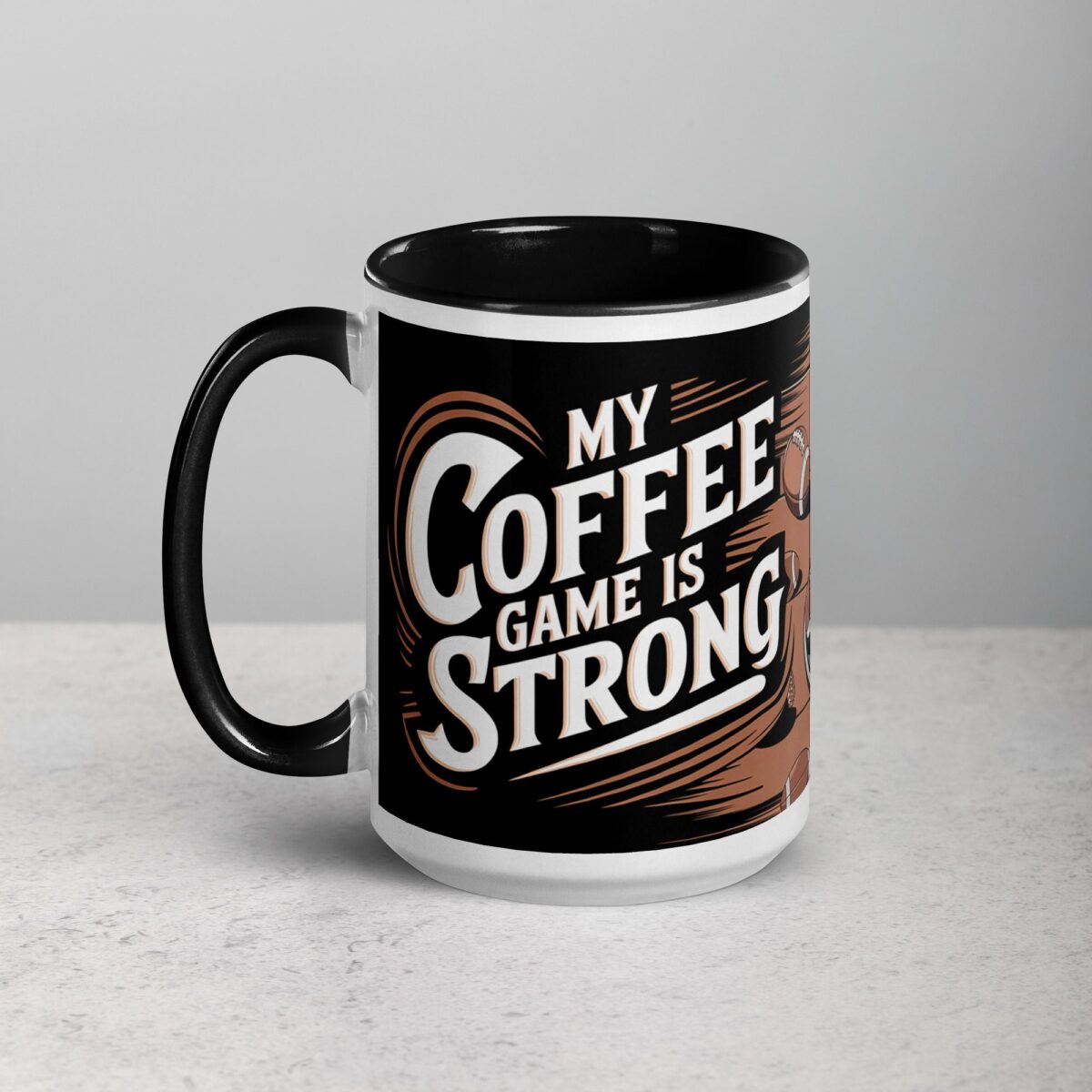 My Coffee Game is Strong Football Mug - Image 5