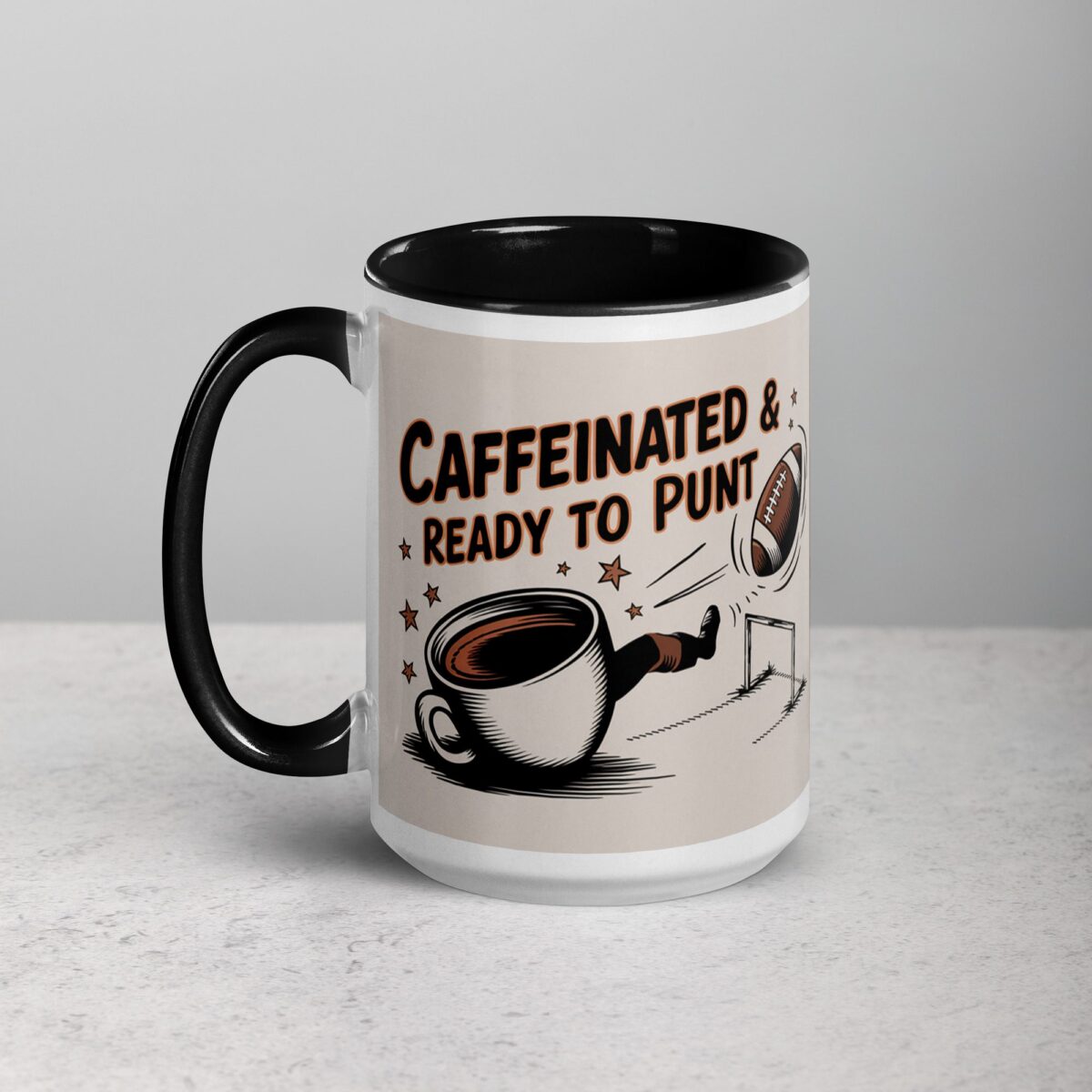 Caffeinated & Ready to Punt Football Mug - Image 5