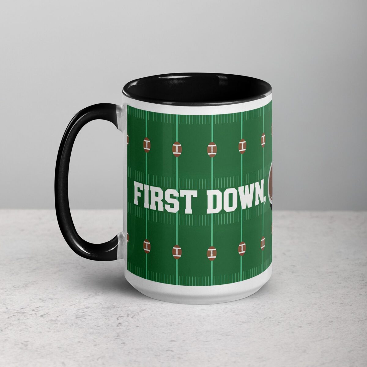 First Down, First Sip Football Coffee Mug - Image 5
