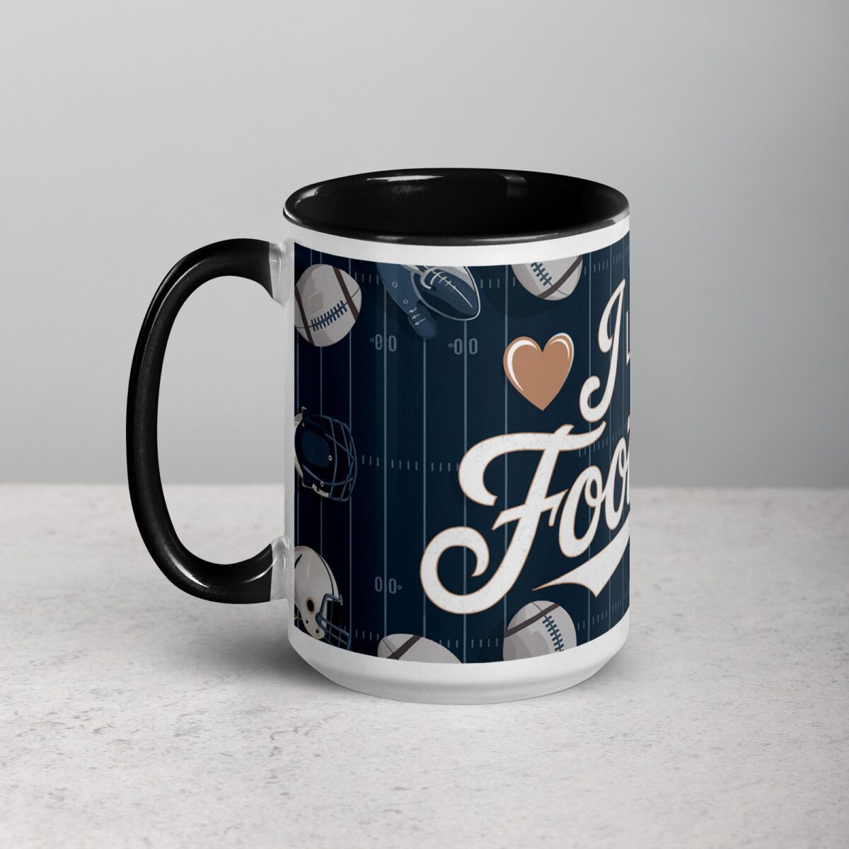 I Love Football Sophisticated Coffee Mug & Tea Cup - Image 5