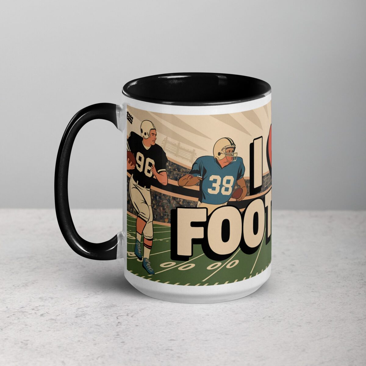 I Love Football Retro Coffee Mug & Tea Cup - Image 5