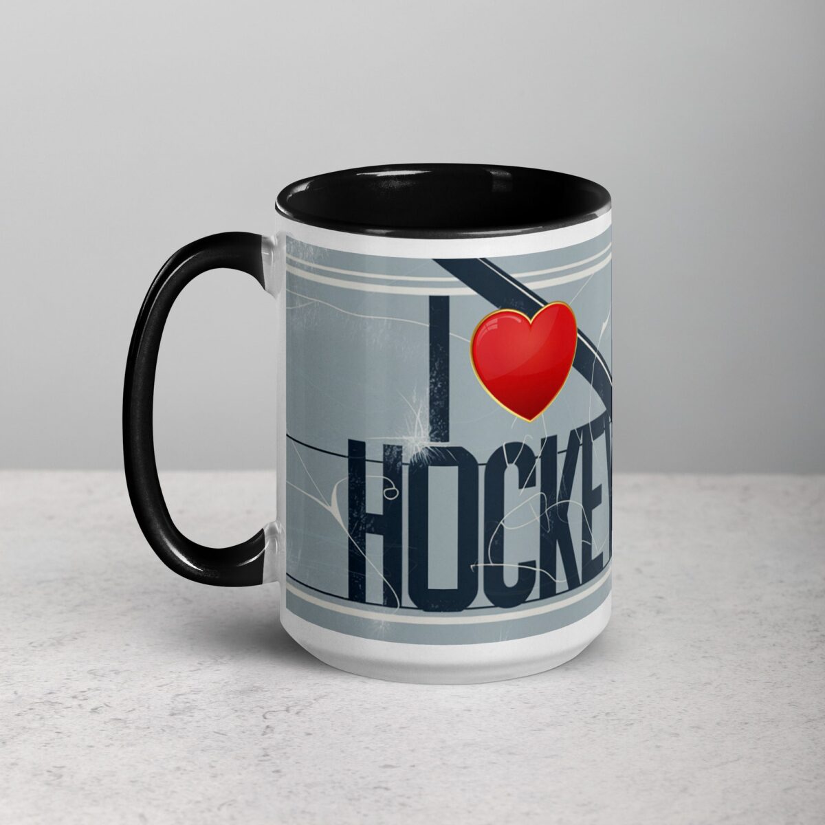 I Love Hockey Elegant Hockey Coffee Cup - Image 5