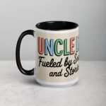 Uncle Life: Fueled by Snacks and Stories Mug - Image 5