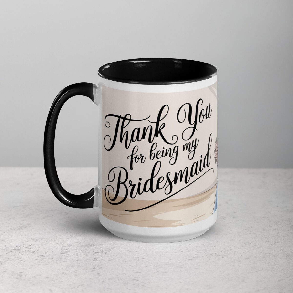 Thank You for Being My Bridesmaid Elegant Coffee Mug - Image 5