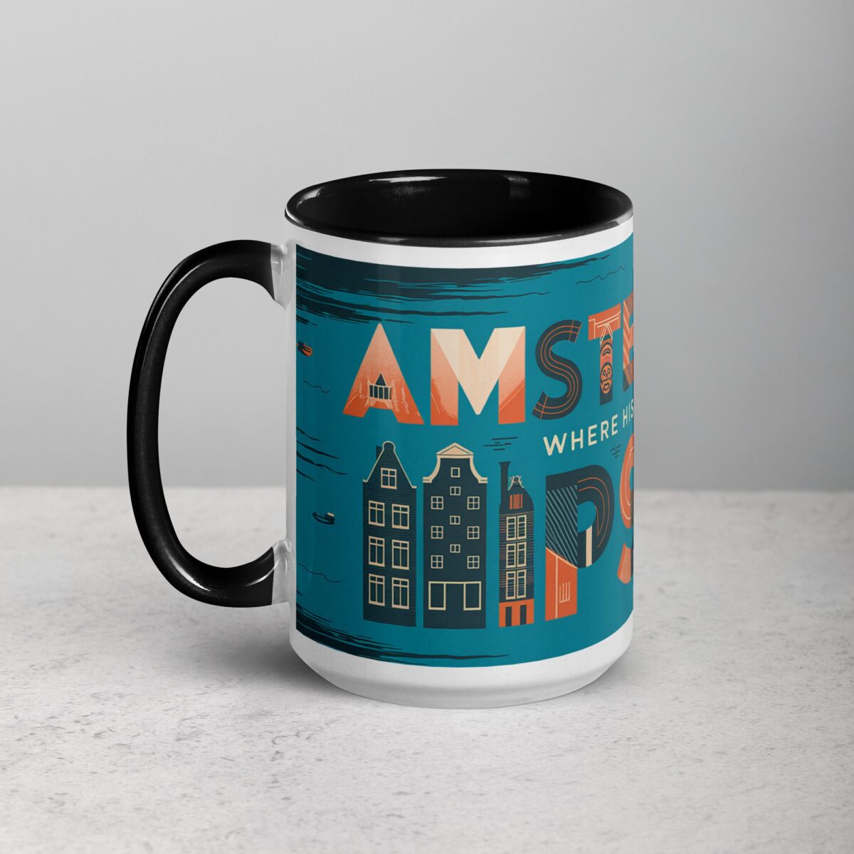 Amsterdam: Where History Meets Hipster Coffee Mug - Image 5