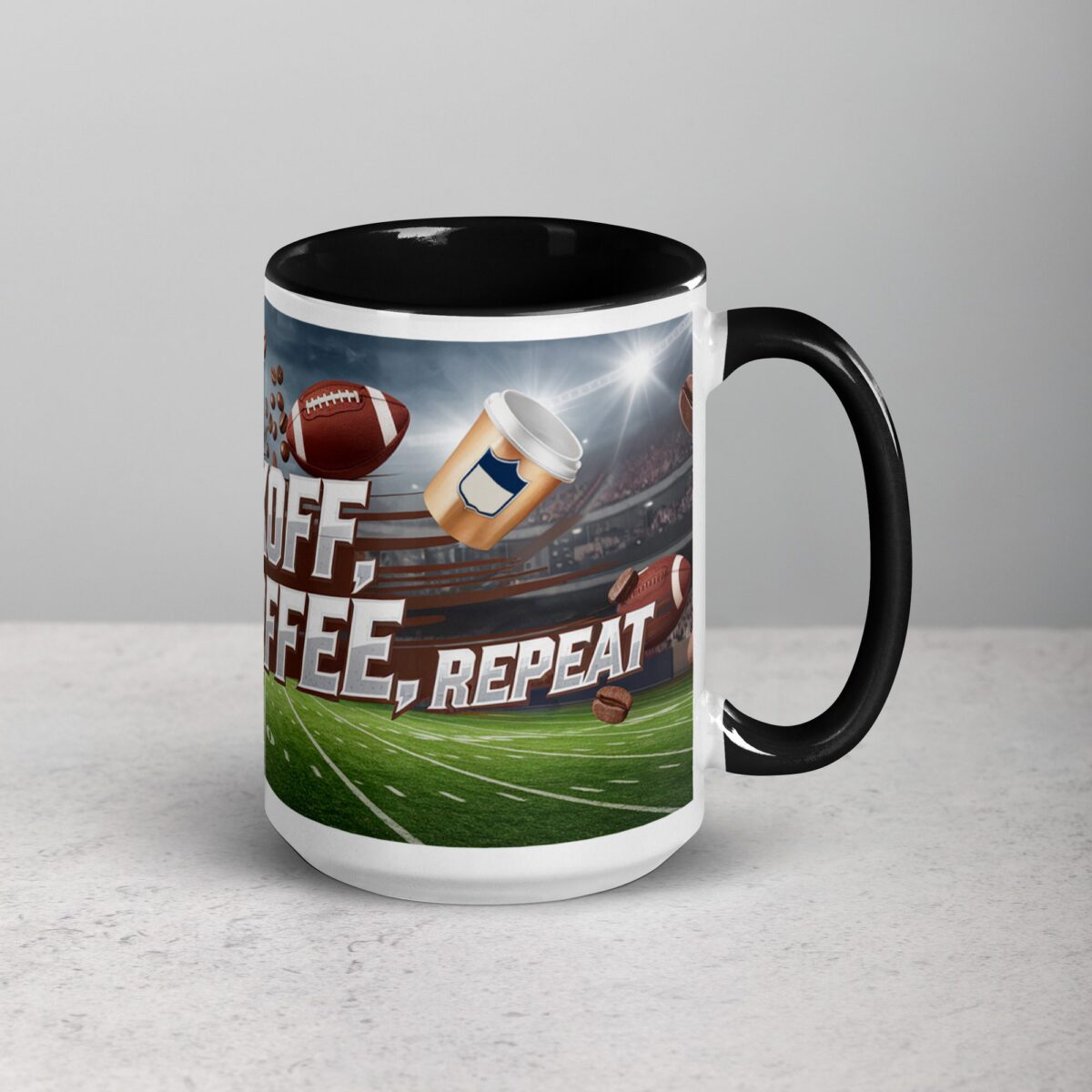 Kickoff, Coffee, Repeat Football Mug - Image 6